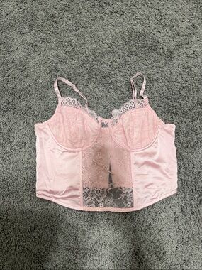 Delicate Pink Lace Longline Bralette - Women Intimates & Sleepwear